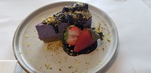 Blueberry vanilla pistachio cheesecake at Il Fornello in Oakville