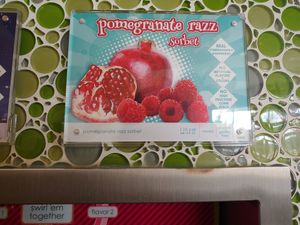 Pomegranate razz sorbet at Menchie's Frozen Yogurt in Lima