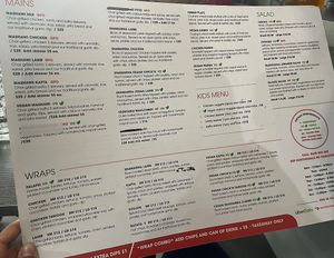 Menu  at Balila in Oakleigh