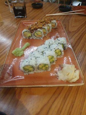 avocado rolls and veggie rolls at Misaki in Sorrento