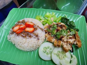 Chicken rice ~ Circuit Breaker Period  Phase 2 at Daily Green 吉祥素 - Bedok in East Singapore