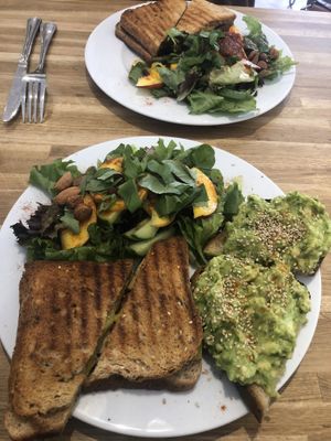 Grilled cheese and avocado toast at Virgule in Toulouse