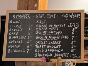 Menu for eating at Virgule in Toulouse