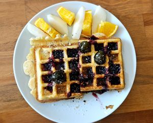 Vegan waffle at Biblo in Canakkale