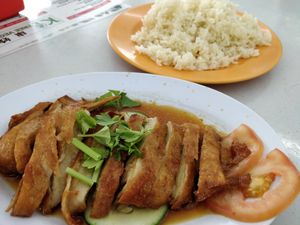 Roasted chicken rice at K Tree 康妙素食馆 in Central Singapore