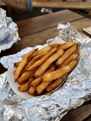 1 fry, perfect for 2  at Bo's Falafel Bar in Bend