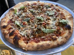 Spicy sausage pizza at Wildseed in San Francisco