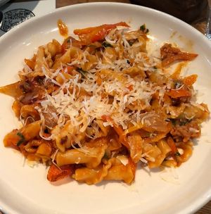 Campanelle with Peperonata at Wildseed in San Francisco