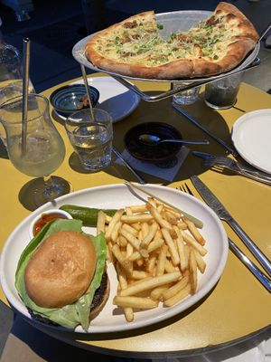 Wildseed Burger and Carbonara Pizza  at Wildseed in San Francisco