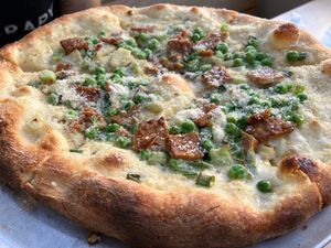 Carbonara pizza at Wildseed in San Francisco