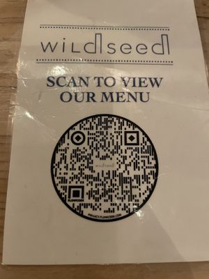 Menu  at Wildseed in San Francisco