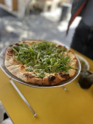 Squash Pizza: could use some pepper flakes but was a great summer pizza  at Wildseed in San Francisco