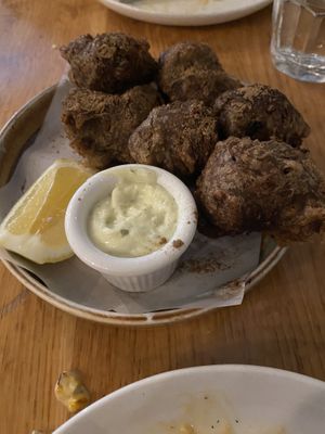 Mushroom fritters  at Wildseed in San Francisco