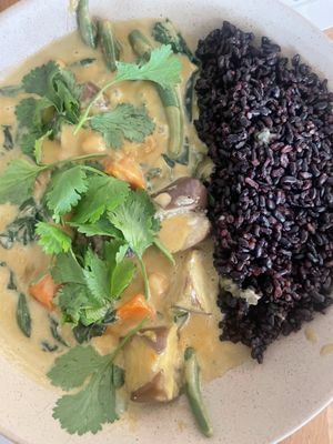 Spicy yellow curry—excellent  at Wildseed in San Francisco