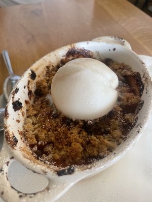 Peach crumble  at Wildseed in San Francisco