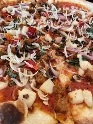 Sausage and veggie pizza   at Wildseed in San Francisco