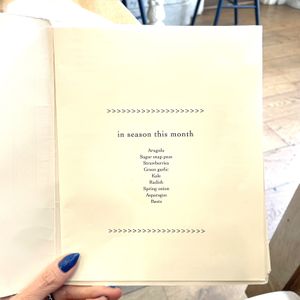 Menu  at Wildseed in San Francisco