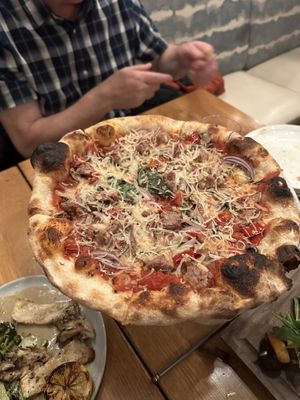 Italian ‘sausage’ pizza   at Wildseed in San Francisco