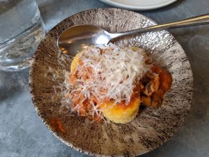 Polenta cakes at Wildseed in San Francisco