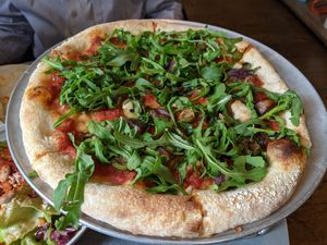 Spicy sausage pizza at Wildseed in San Francisco