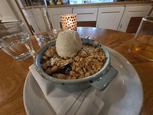 Made to order peach cobbler. Peaches were in season at the time, this was absolutely incredible at Wildseed in San Francisco