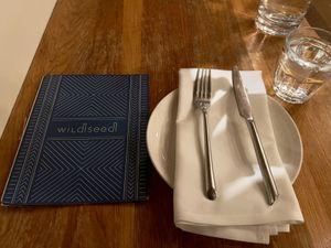 Table setting  at Wildseed in San Francisco