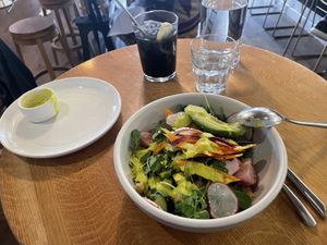Harvest bowl w charcoal lemonade    at Wildseed in San Francisco