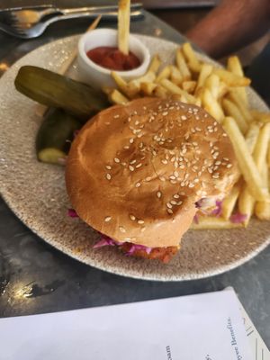 Spicy chicken sandwich- good but doesn't stand out like the other items we had at Wildseed in San Francisco