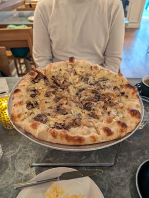 Mushroom and Roasted Onion Pizza at Wildseed in San Francisco
