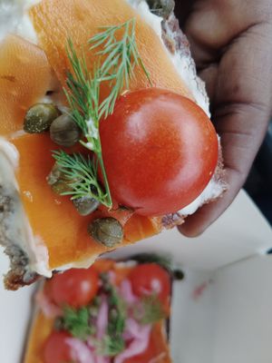 Carrot lox tartine, fantastic! at Wildseed in San Francisco