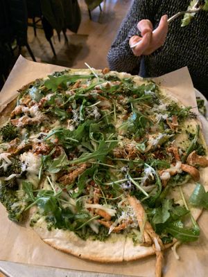 The green forest flatbread at Wildseed in San Francisco