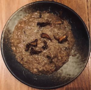 Porcini risotto: arborio rice, hedgehog mushrooms, maitake at Wildseed in San Francisco
