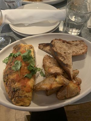 Just egg omelette with potatoes and warm salty toast  at Wildseed in San Francisco