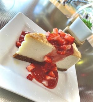 Strawberry Cheesecake at Yello Vegan Cafe & Creative Arts Center in Fort Lauderdale