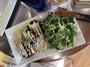 Palm patty tasty the sauce is remarkable   at Yello Vegan Cafe & Creative Arts Center in Fort Lauderdale