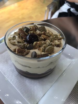 Passion Fruit dessert.  at Yello Vegan Cafe & Creative Arts Center in Fort Lauderdale