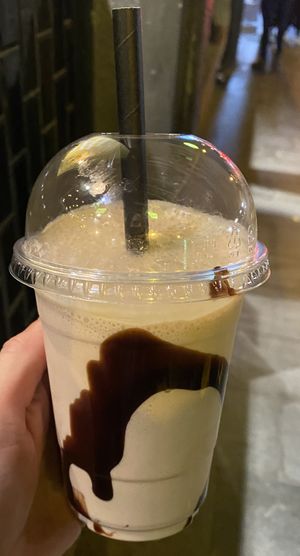 Choc Peanut shake   at Lord of the Fries in South Yarra