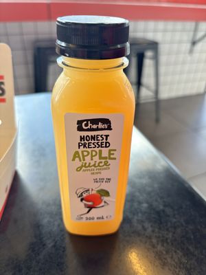 Apple juice   at Lord of the Fries in South Yarra