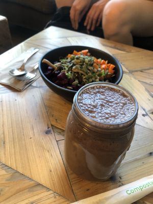 Deep and dark smoothie  at The Garden in Vancouver
