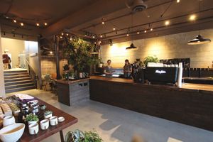 Beautiful oak countertop  at The Garden in Vancouver