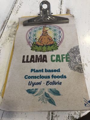 Menu  at Llama Cafe in Uyuni