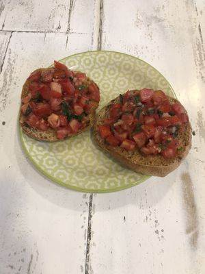 Vegan Bruschetta  at Llama Cafe in Uyuni
