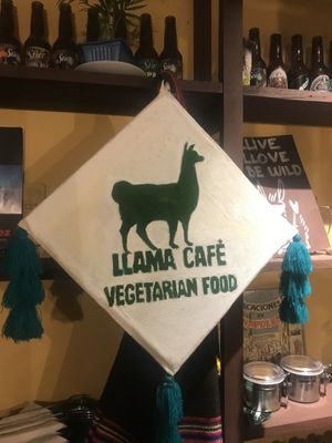Inside  at Llama Cafe in Uyuni