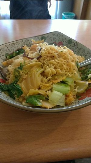 Kimchee noodles at SùShí GuǎngDōng Zhōu 素食廣東粥 in Kaohsiung