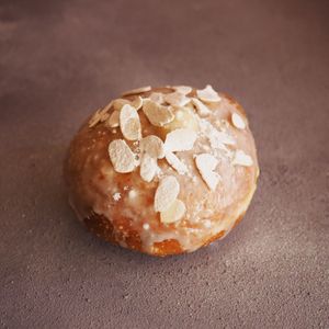 Vegan almond croissant doughnut  at Heirloom in Edlesborough