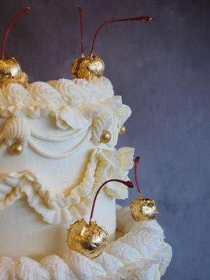 Raspberry & Yuzu tiered cake at Heirloom in Edlesborough