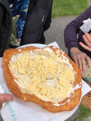 Vegan cheesy fried bread at Vegan Night Market in Christchurch