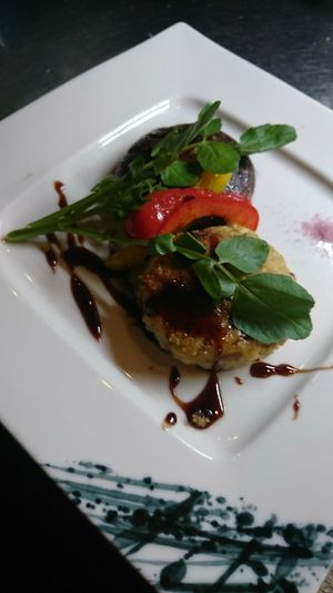 椎茸と大豆ハンバーグステーキ at Nenju 万菜録 in Kobe