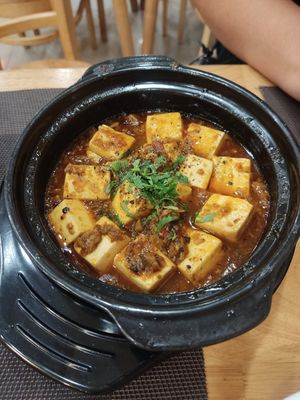 Soft tofu in mild spicy sauce at Phuc Tam Chay - Tan Vinh in Ho Chi Minh City
