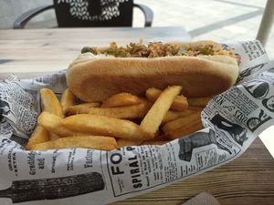 Hotdog at Labarra Taberna in Zumaia